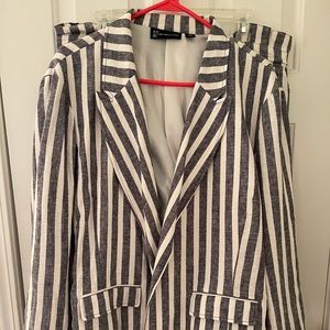 Off White, Blue Striped Pant Suit